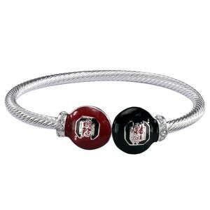 South Carolina Gamecocks Brady Silver Tone Cuff Bracelet, NCAA